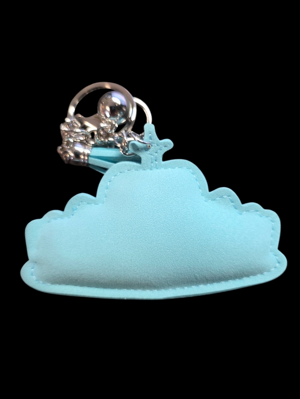 Sparkling Crown Bag Charm Keychain with Blue Accents - Picture 2 of 2